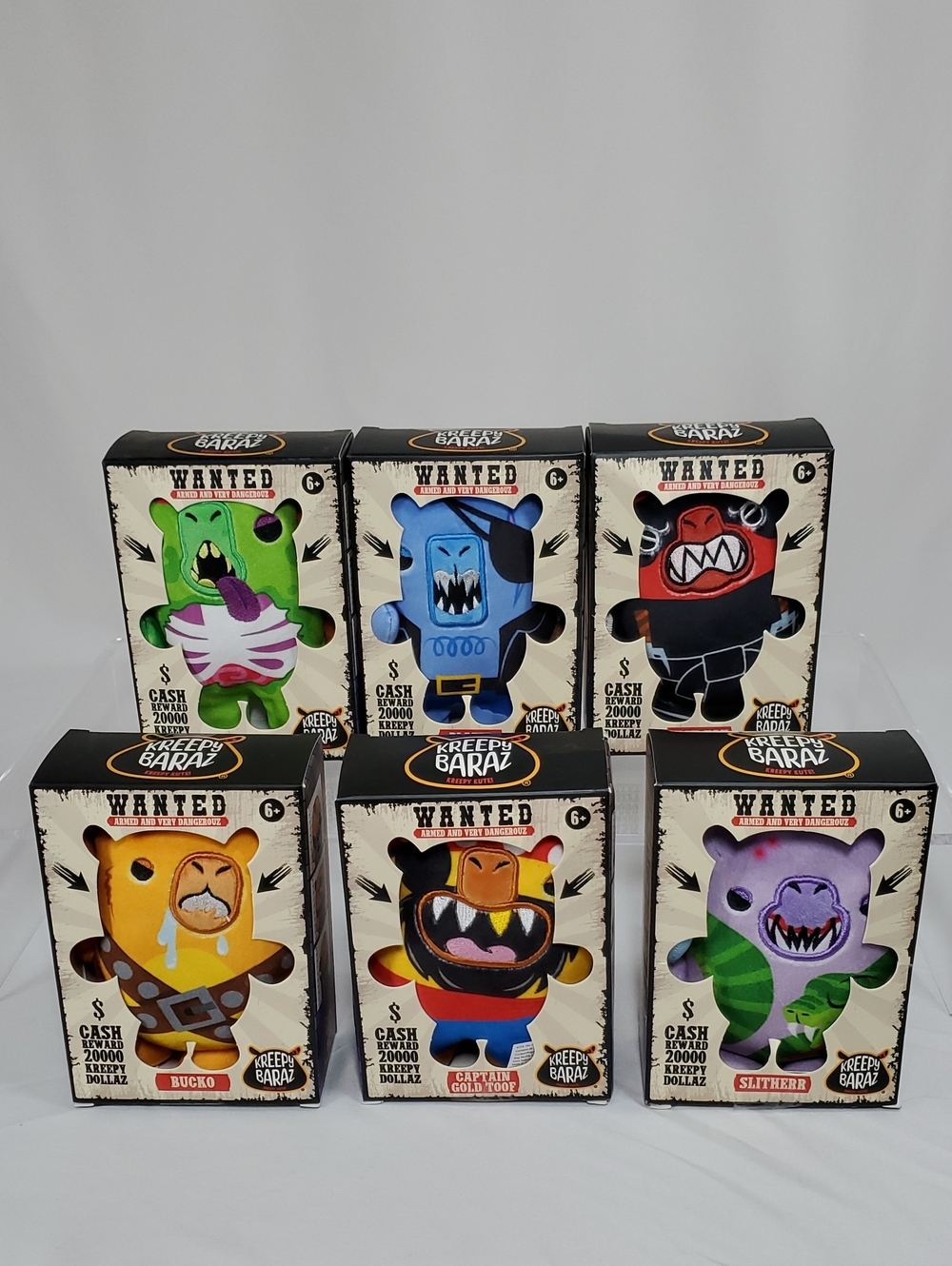 Zombara, Blazer, High-Yah, Bucko, Captain Gold Toof &Slitherr Kreepy Baraz Plush